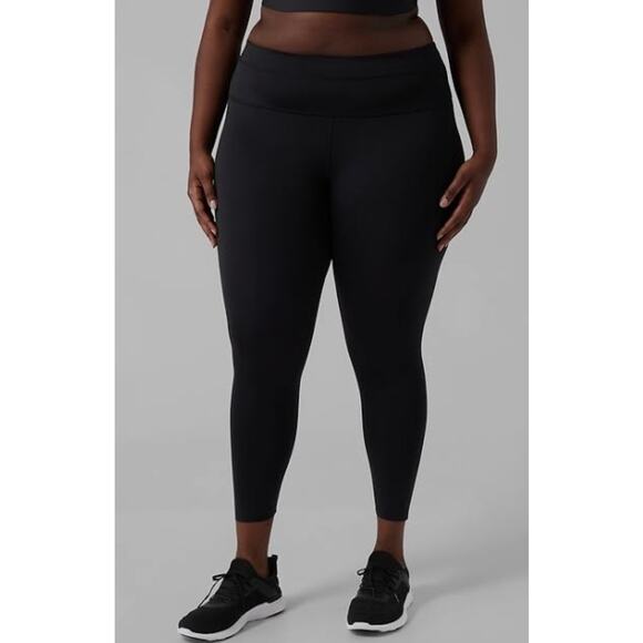 Athleta Accelerate 7/8 Tight Leggings Black 3X Plus Size High Rise Stretch - Picture 1 of 12